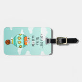 おもしろいカラフルかわいい鳥ホットエアバルーン夏 ラゲッジタグ (正面横)