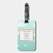 おもしろいカラフルかわいい鳥ホットエアバルーン夏 ラゲッジタグ (裏面縦)