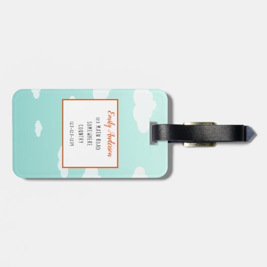 おもしろいカラフルかわいい鳥ホットエアバルーン夏 ラゲッジタグ (裏面横)