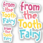 おもしろいカラフルかわいい「歯の妖精から」ステッカー シール (正面)