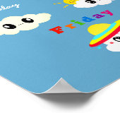 おもしろいカラフルかわいいCartoon Cloud TGIF Kid's ポスター (角)