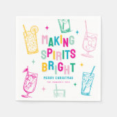 おもしろいカラフルが元気にクリスマス スタンダードカクテルナプキン (正面)