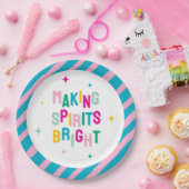 おもしろいカラフルが元気にクリスマス ペーパープレート (パーティー)