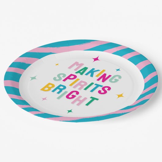 おもしろいカラフルが元気にクリスマス ペーパープレート (アングル)