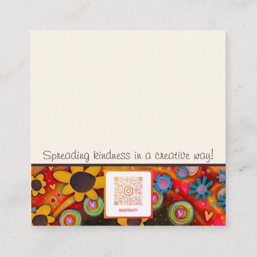 おもしろいカラフルが善意書をインスパイア見る スクエア名刺 (裏面)