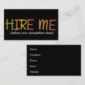 おもしろいカラフルが来る前に雇ってくれ 名刺 (正面/裏面)