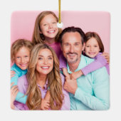 おもしろいカラフルでスピリッツが輝くフォトクリスマス セラミックオーナメント (裏面)