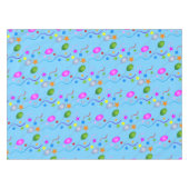 おもしろいカラフルとバルーンとライトブルーの星 テーブルクロス (正面(横))