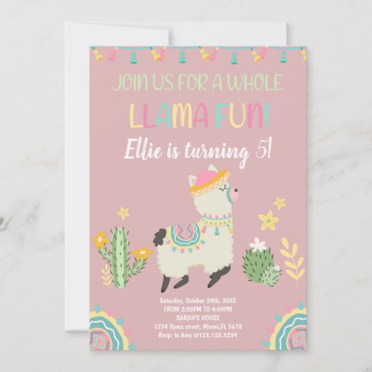 おもしろいカラフルとフィエスタパーティーカー子供へドまたはティー 招待状 (正面)