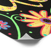 おもしろいカラフルとフローラいい日だ ポスター (角)