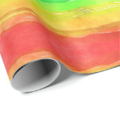 おもしろいカラフルとレインボーの水色 ラッピングペーパー (ロールコーナー)