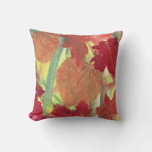 おもしろいカラフルと秋紅葉ピロー クッション (正面)