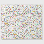 おもしろいカラフルと花と星 ラッピングペーパー (フラット)