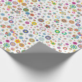 おもしろいカラフルと花と星 ラッピングペーパー (角)