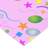 おもしろいカラフルと風船と星（ピンク） テーブルクロス (アングル)