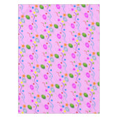 おもしろいカラフルと風船と星（ピンク） テーブルクロス (正面)