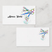 おもしろいカラフルのハサミは白でアートをカスタム作る 名刺 (正面/裏面)