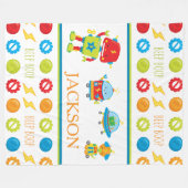 おもしろいカラフルのビープ音のパターン子 フリースブランケット (正面(横))