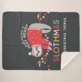 おもしろいカラフルの休日モダンのクリスマス シェルパブランケット (正面(横))