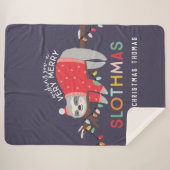 おもしろいカラフルの休日モダンのクリスマス シェルパブランケット (正面(横))