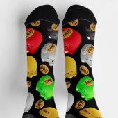 おもしろいカラフルの招き猫の模様 ソックス (上部)