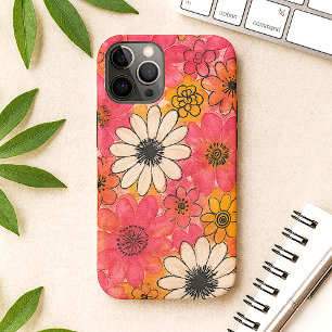 おもしろいカラフルの繊細な水彩花 iPhone 11 PRO MAXケース