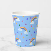 おもしろいカラフルの虹と雨 紙コップ (裏面)