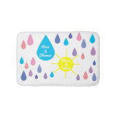 おもしろいカラフルの雨粒と太陽 バスマット (正面)