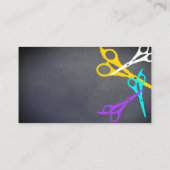 おもしろいカラフルはさみ美容師サロン灰色 名刺 (裏面)