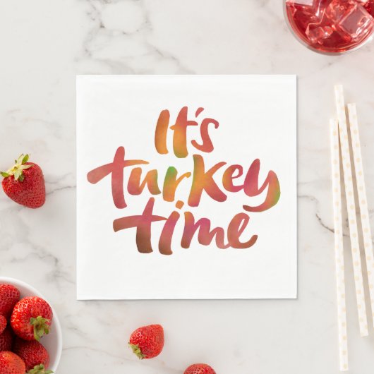 おもしろいカラフルは七面鳥の時の感謝祭ディナー スタンダードランチョンナプキン (インサイチュ)