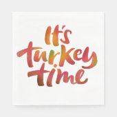 おもしろいカラフルは七面鳥の時の感謝祭ディナー スタンダードランチョンナプキン (正面)