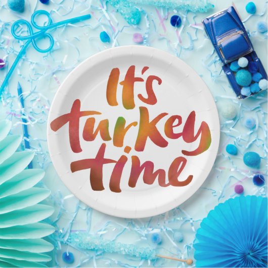 おもしろいカラフルは七面鳥の時感謝祭ディナー ペーパープレート (パーティー)