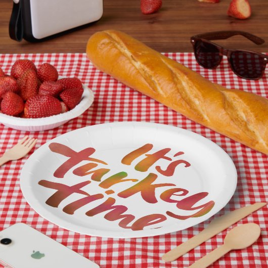 おもしろいカラフルは七面鳥の時感謝祭ディナー ペーパープレート (ピクニック)