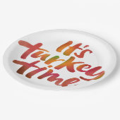 おもしろいカラフルは七面鳥の時感謝祭ディナー ペーパープレート (アングル)