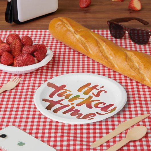 おもしろいカラフルは七面鳥の時感謝祭ディナー ペーパープレート (ピクニック)