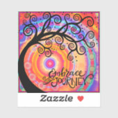 おもしろいカラフルは旅の木を受け入れる シール (シート)