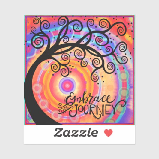 おもしろいカラフルは旅の木を受け入れる シール (シート)