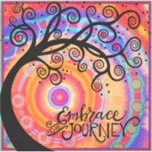 おもしろいカラフルは旅の木を受け入れる シール (正面)