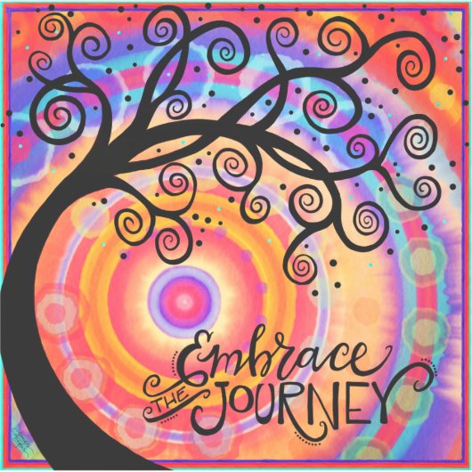 おもしろいカラフルは旅の木を受け入れる シール (正面)