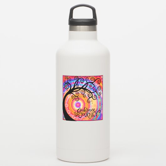 おもしろいカラフルは旅の木を受け入れる シール (ウォーターボトル)