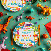 おもしろいカラフルをテーマにした恐竜ダニ ペーパープレート