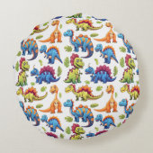 おもしろいカラフルをテーマにした恐竜ダニ ラウンドクッション (裏面)