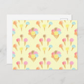 おもしろいカラフルアイスクリームコーンの黄色のパターン ポストカード (正面/裏面)