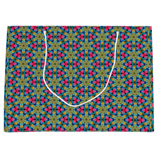 おもしろいカラフルアロハ熱帯抱き枕 ラージペーパーバッグ (正面)