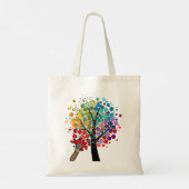 おもしろいカラフルアートラバーカラーツリースケッチペイント トートバッグ (裏面)