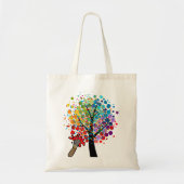 おもしろいカラフルアートラバーカラーツリースケッチペイント トートバッグ (正面)
