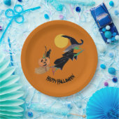 おもしろいカラフルウィッチハローウィンパーティ ペーパープレート (パーティー)