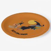 おもしろいカラフルウィッチハローウィンパーティ ペーパープレート (アングル)