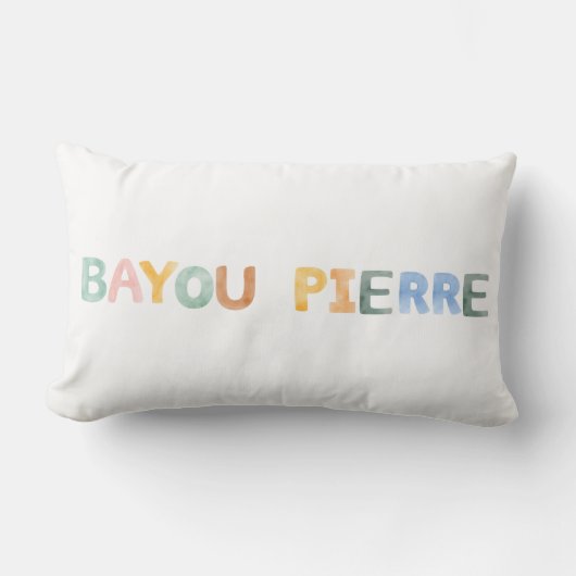 おもしろいカラフルウォーターカラーバイユーピエールルイジアナ ランバークッション (正面)