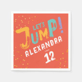 おもしろいカラフルオレンジレッドジャンプモダンタイポグラフィ スタンダードカクテルナプキン (正面)